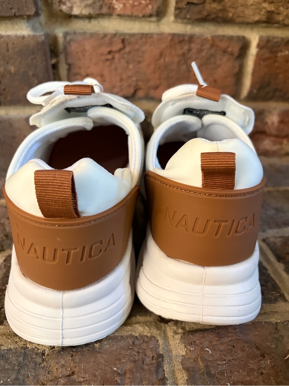 Nautica Women’s White Sneakers with Tan Accents - Picture 2 of 7